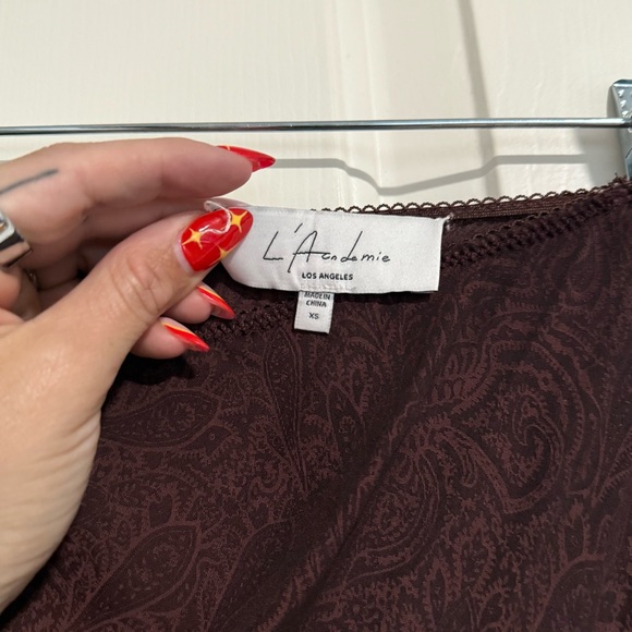 Revolve L'Academie Purple Paisley Printed Midi Skirt - Picture 4 of 5